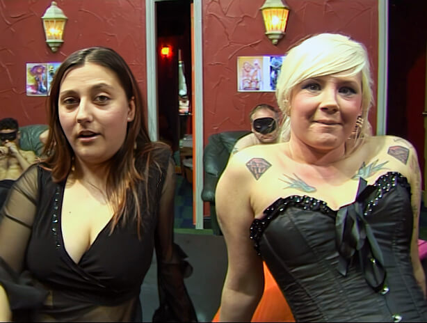 The guys get to enjoy a blonde, brunette or both!