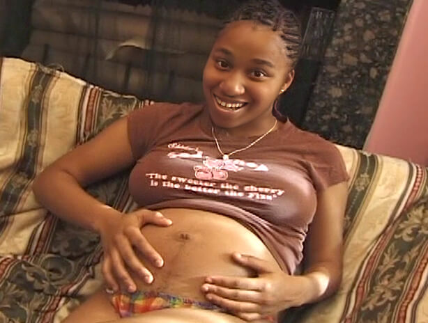 Pregnant ebony with hairy pussy