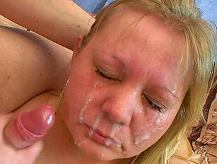 Big bellied mature gets a cumface soaking