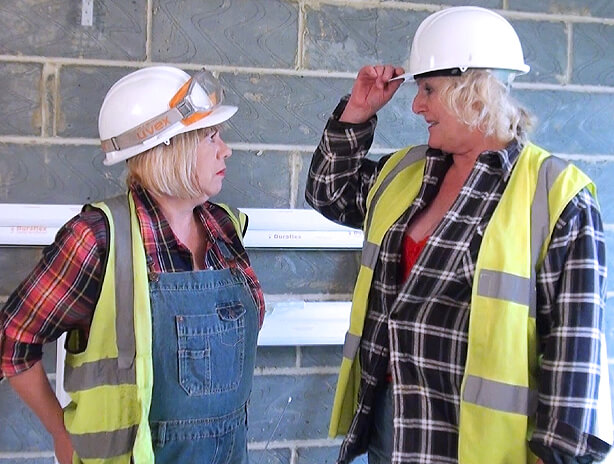 Mature British blondes on the building site