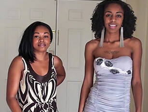 Tall and slim ebony shows off shaved pussy before its fucked