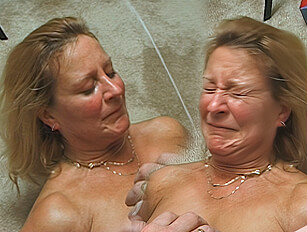 Leggy housewife Bee gets a shocking facial