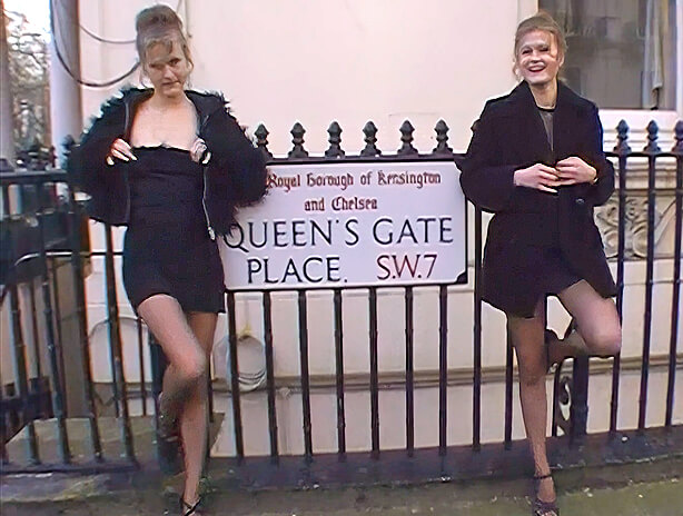 The twins get daring and show off in the back of the cab