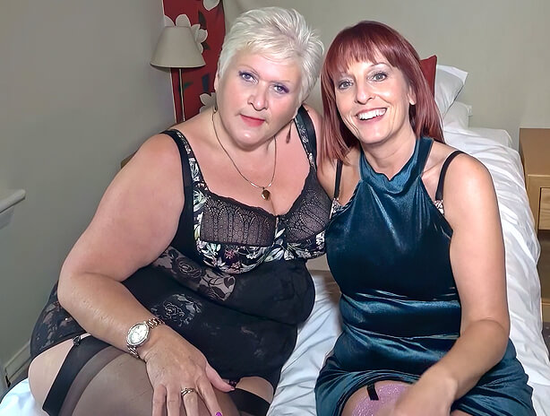 Small mature redhead with a large BBW granny