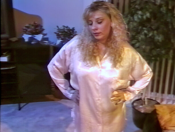 DP'd while wearing her silk gown
