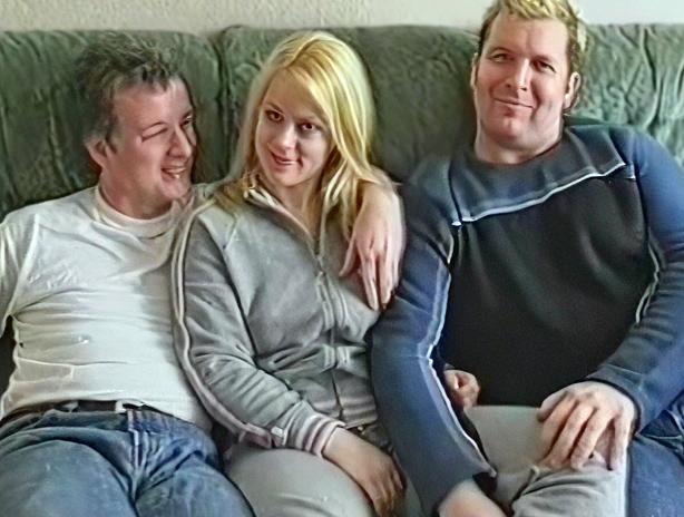 Short amateur blonde fucks with two guys