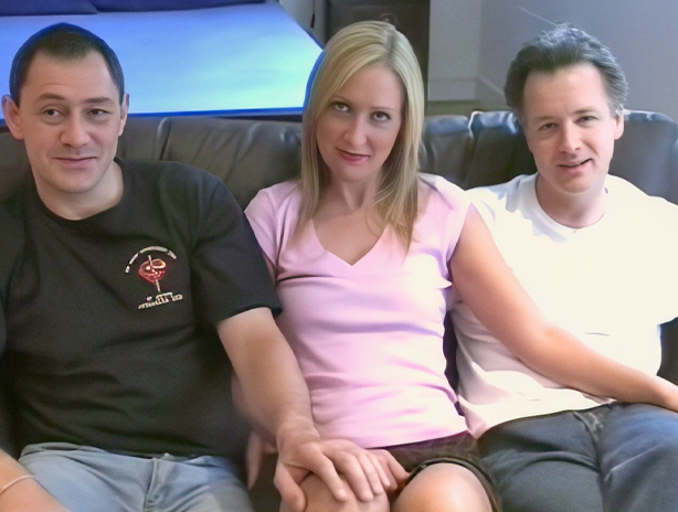 Hot bodied blonde amateur takes on two guys at her first threesome