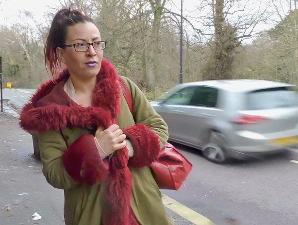 Wild redhead flashing in public and rubbing her pussy